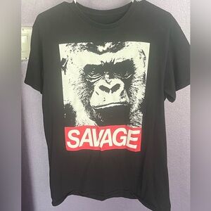 Mens savage gorilla graphic vintage mens T shirt short sleeve tee gym workout